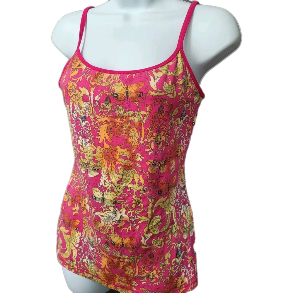 Vintage Y2K Express Sexy Basic Bra Cami Cotton Top Adjustable Strap Pink  M